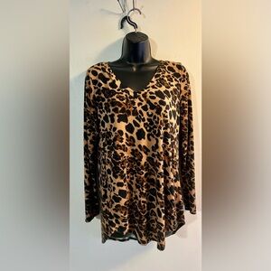 Zenana leopard long sleeve women’s top.
